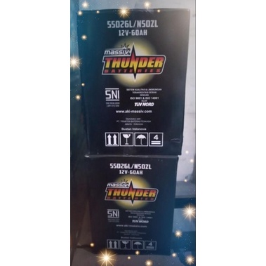 Accu MF Thunder N50ZL 12v 60ah 55D23L