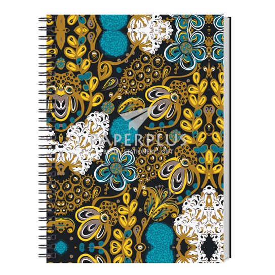 

Spiral Notebook A5 Polos Bunga Biru Coklat