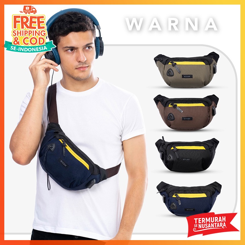 Tas Selempang Pria Sling Bang WAISTBAG Hezel Tas Selempang Pria Wanita Murah Profesional Original