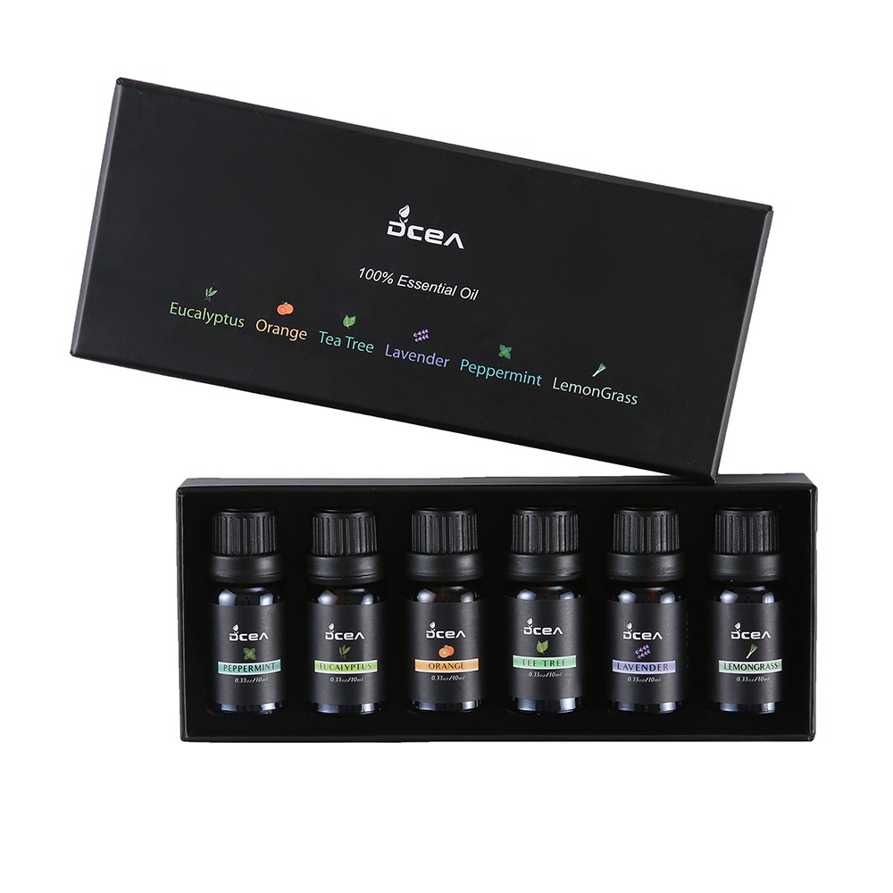 Essential Oil Aromatherapy Diffuser DCEA RH-36 6 in 1 Aromaterapi Humidifier 10ml Peppermint, Eucalyptus, Orange, Tea Tree, Lavender, Lemongrass