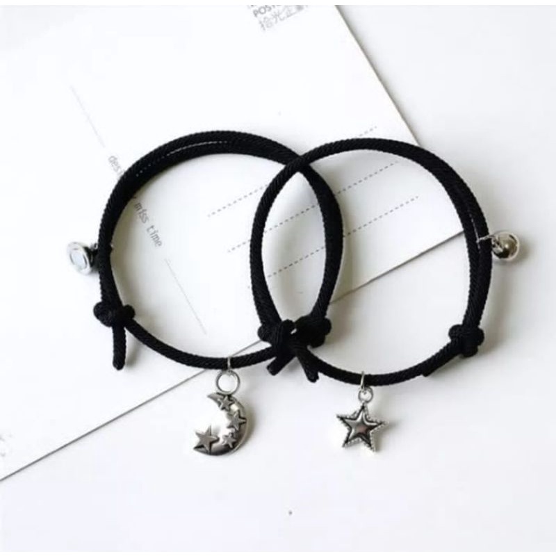 2 pcs gelang magnet/Sepasang Gelang Couple Magnet Gelang Tali Couple Magnet Attract-Magnet bulan-bintang
