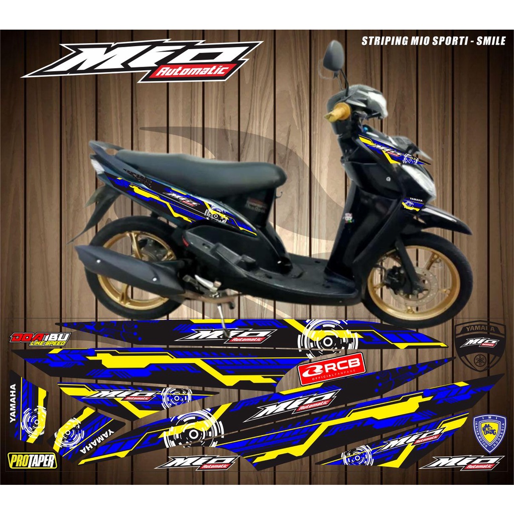 RACING MOTIF STIKER STRIPING MOTOR VARIASI MOTOR YAMAHA MIO SPORTY OLD/MIO SMILE MOTIF VARIASI BARU 
