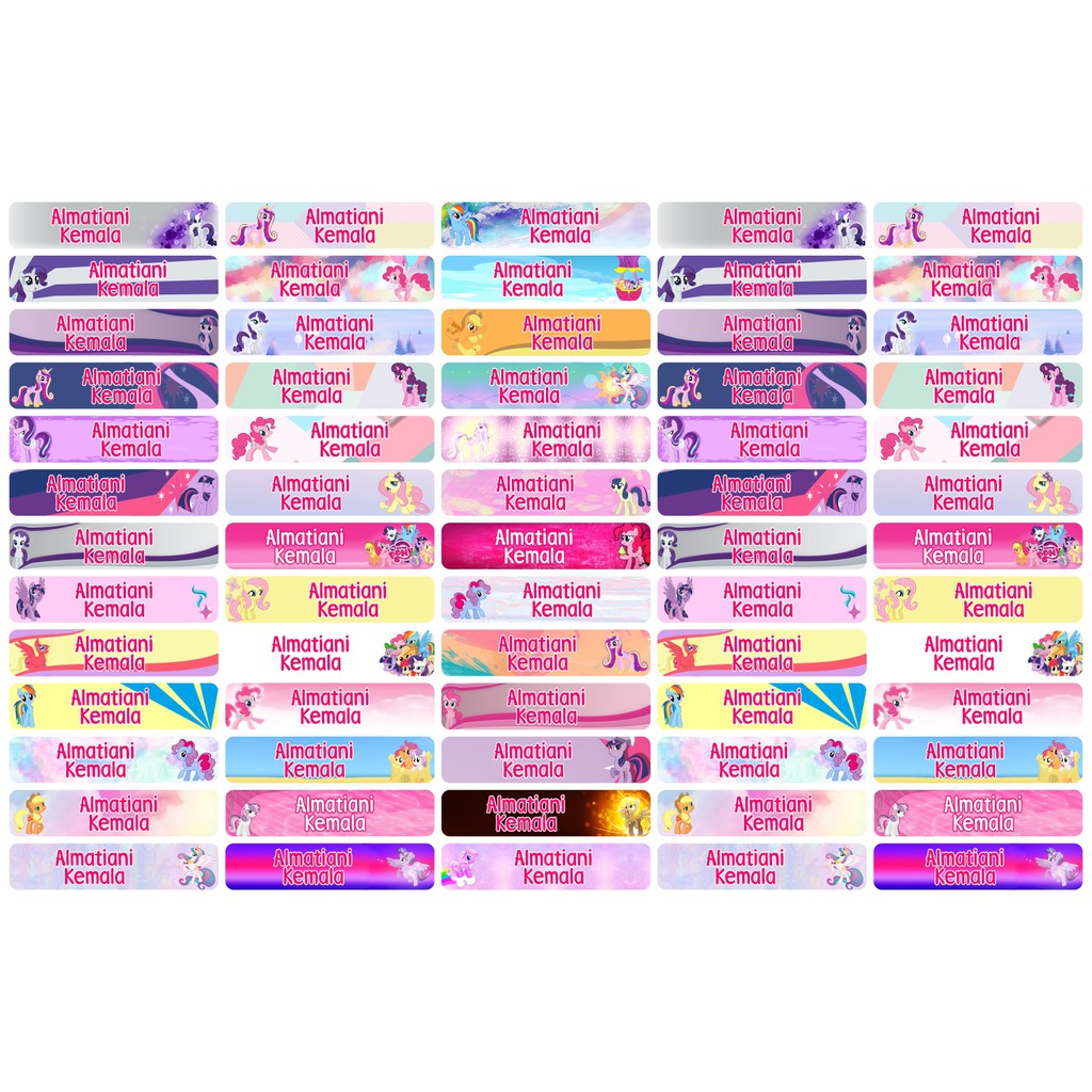 LABEL STICKER NAMA ANTI AIR WATERPROOF KUDA PONY (60 PCS)