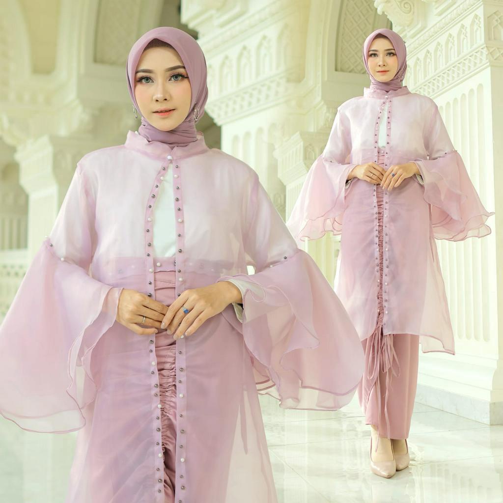 SET ROK LILIT DAN CARDI BELLE FASHION PAKAIAN WANITA 2IN1 MS