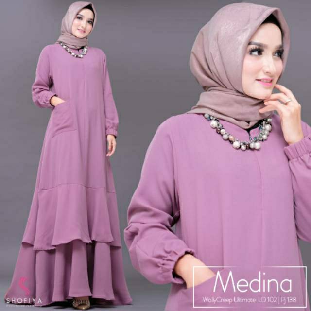 Fashion Wanita Gamis Madina Dress Ori Shofiya