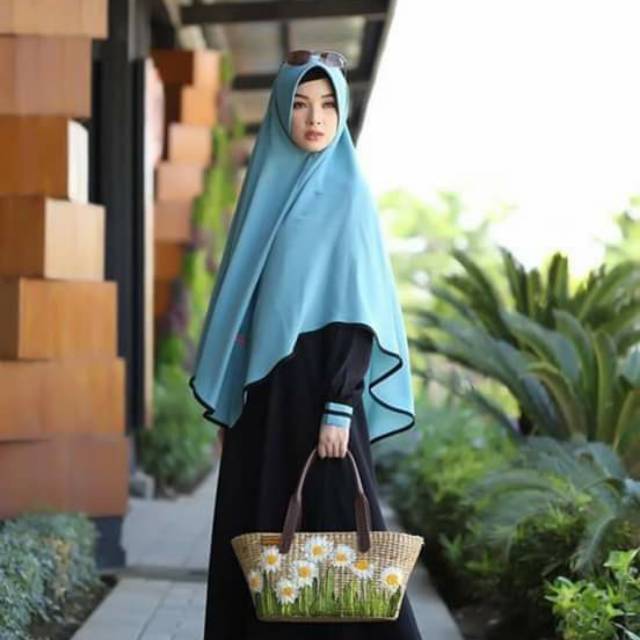 Gamis aulia meliana black tosca