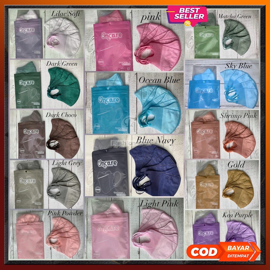 COD-MASKER DUCKBILL DEWASA ONCARE ISI 10 PCS 3PLY EMBOS WARNA WARNI TERBARU KUALITAS PREMIUM