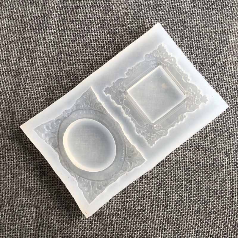 Glitter Handmade Photo Frame Resin Mold Silicone Picture Frame Fondant Mold Art Craft