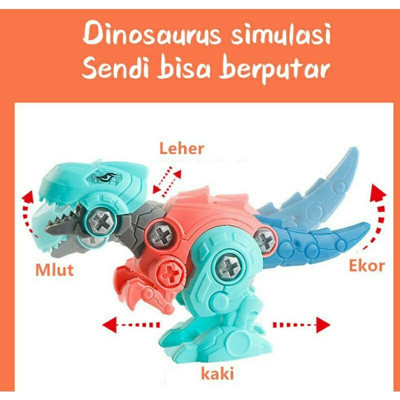 ( BISA COD ) Mainan Dinosaurus Rakit Obeng murah / Bongkar Pasang Mainan Dinosaurus