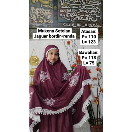 MUKENA JAGUAR BORDIR + RENDA PUTIH