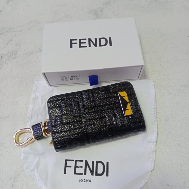 DOMPET GANTUNGAN KUNCI STNK MOBIL DAN MOTOR FENDI BAHAN IMPORT KULIT PREMIUM QUALITY