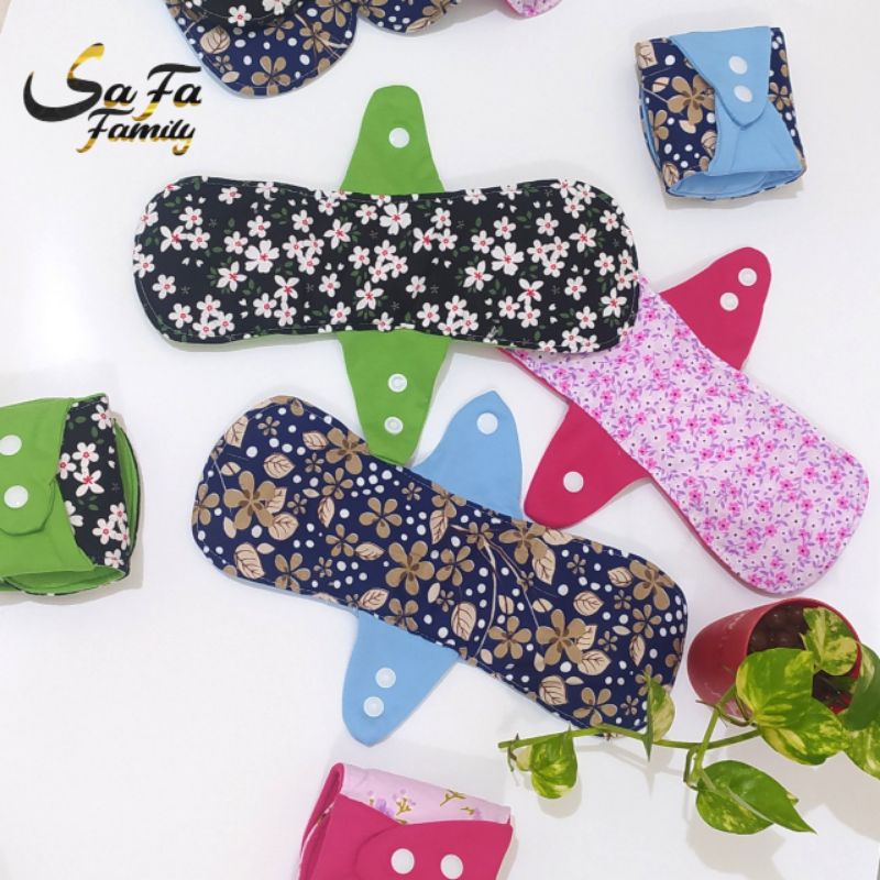 isi 6 pembalut Kain Cuci Ulang Menspad Night Katun Pembalut Kain Katun, Pembalut Wanita, Pembalut Cu