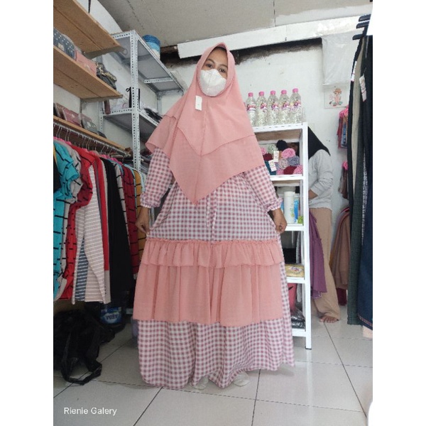 (BEST SELLER) GAMIS MONALISA SYAR'I BUSUI FREE HIJAB 2 LAYER CERUTY TERLARIS REALPICT/ COD