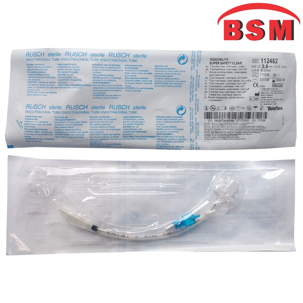 Endotracheal Tube Rusch Sterile ETT Wcuff No 3 koma 5 R