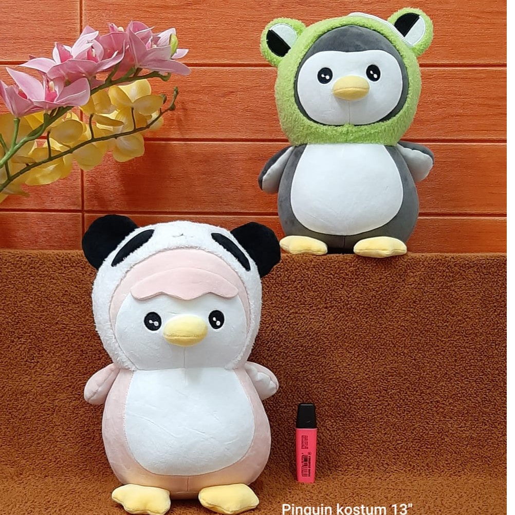 Boneka Pinguin Costum Size 35cm/boneka burung pinguin/kado ultah/Animal Boneka