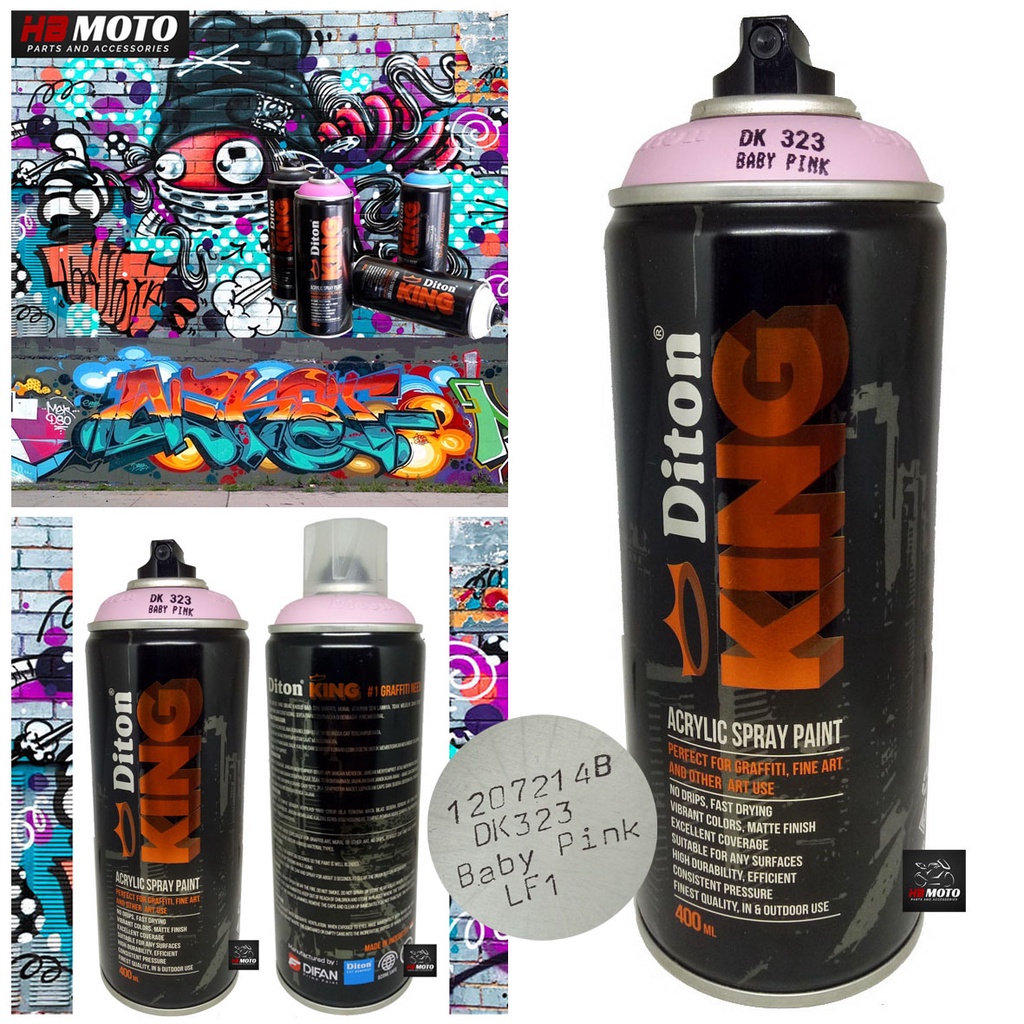DK 323 BABY PINK 400 ML/Cat Diton King DK 323 BABY PINK 400ML/ Cat semprot/ Pilok Graffiti Uk 400 ML