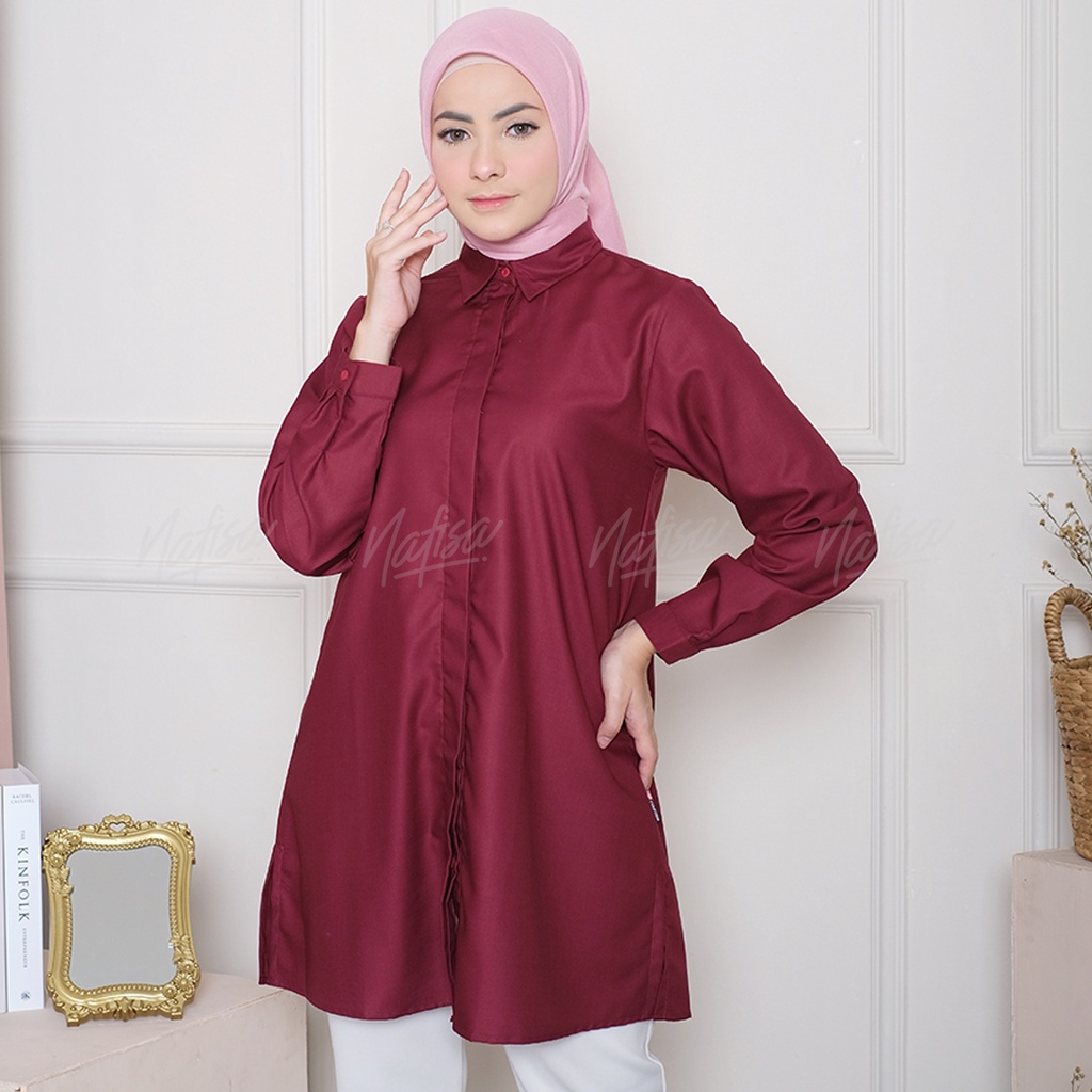 Flash Sale Tunik Atasan Day To Day Material Toyobo | Atasan Lengan Panjang  Kancing Tunic TFD Kemeja Kerja Atasan  Kerah