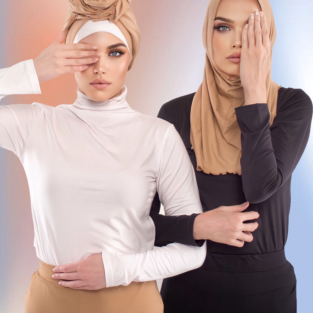 IRAMA Manset Kaos Lengan Panjang Turtleneck Ringan JADECLOVER LIGHT