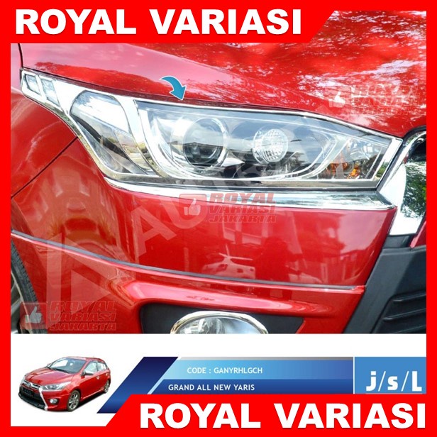 PAKET Garnish Lampu Depan Belakang YARIS 2014-2017 Chrome