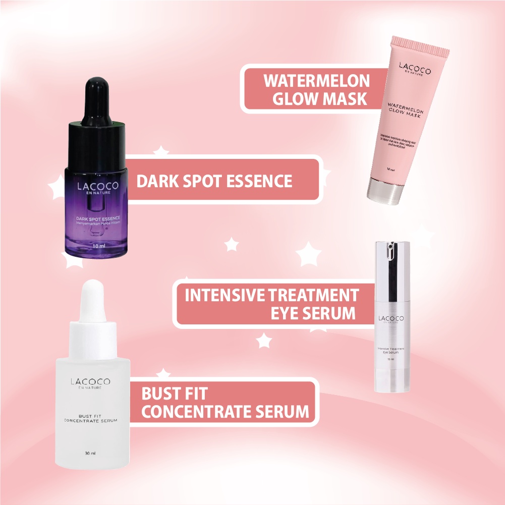 Skinhouseid Lacoco Darkspot Essence Eye Serum Watermelon Glow Mask Bust Fit Concentrate Original BPOM