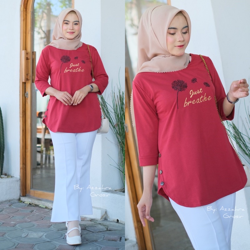 Dandelion Top - Ld 100+ Atasan Kaos Babyterry Spandex + Bordir Cantik / R.16 - 317-6380