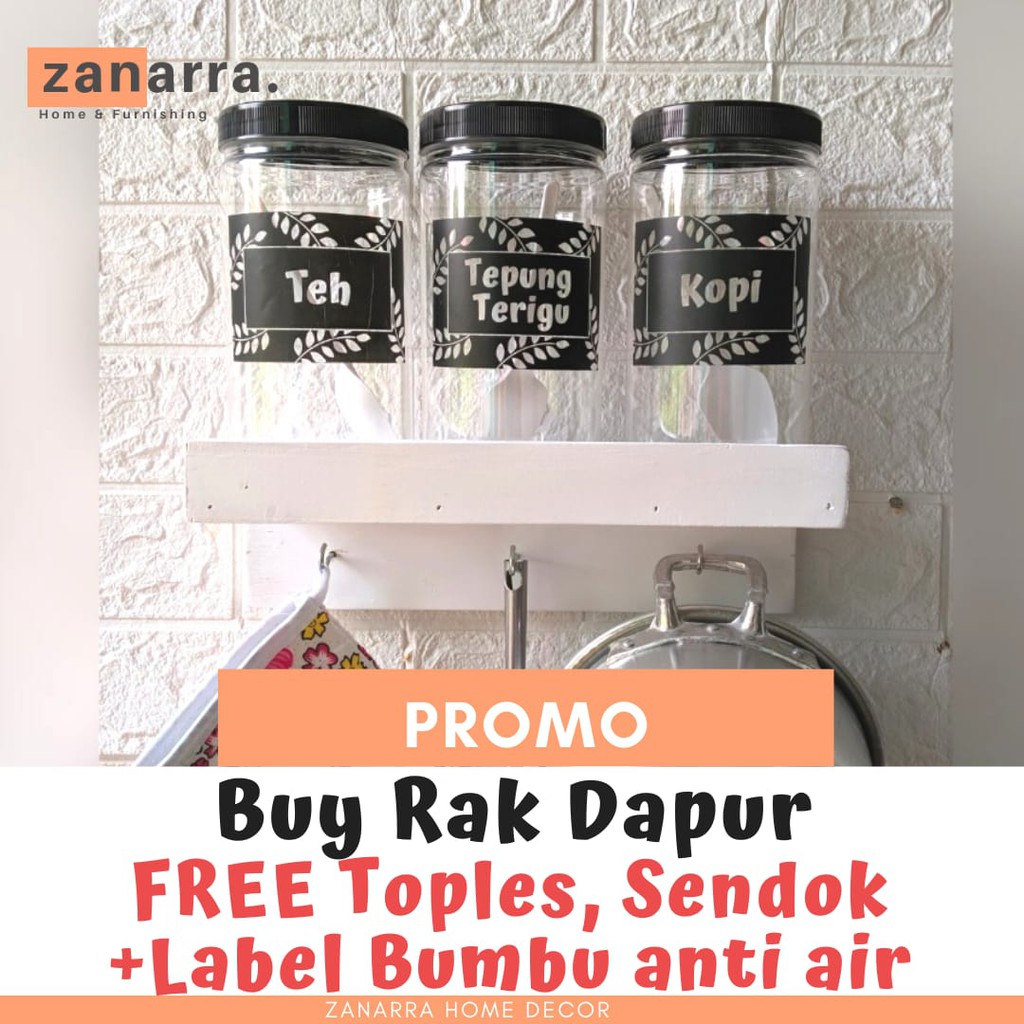 Rak Bumbu Dapur Tempat Bumbu Set Toples Bumbu Rak Dapur Gantung Rak Bumbu Kayu Multifungsi Zanarra