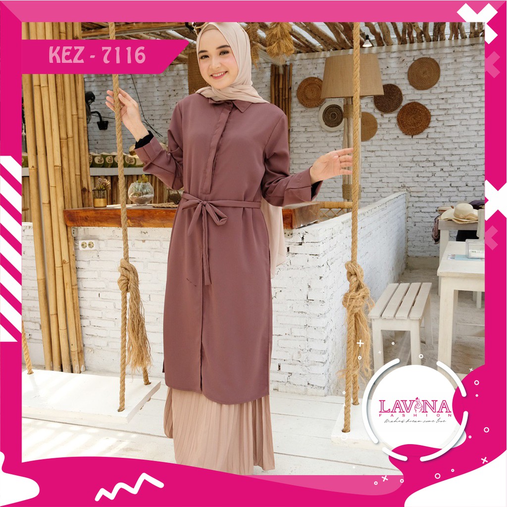 Lavina Kezhia Tunik 7116 Fashion Muslim Tunik Muslim Baju Tunik Atasan Tunik Lebaran 2021 Shopee Indonesia