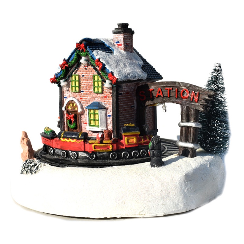 Zzz Miniatur Rumah Salju Dengan Lampu LED Untuk Dekorasi Natal