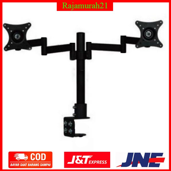 PROMO DSupport Table Mount Dual Arm TV Bracket 100x100 Pitch 15-27 Inch - XD50 - Black