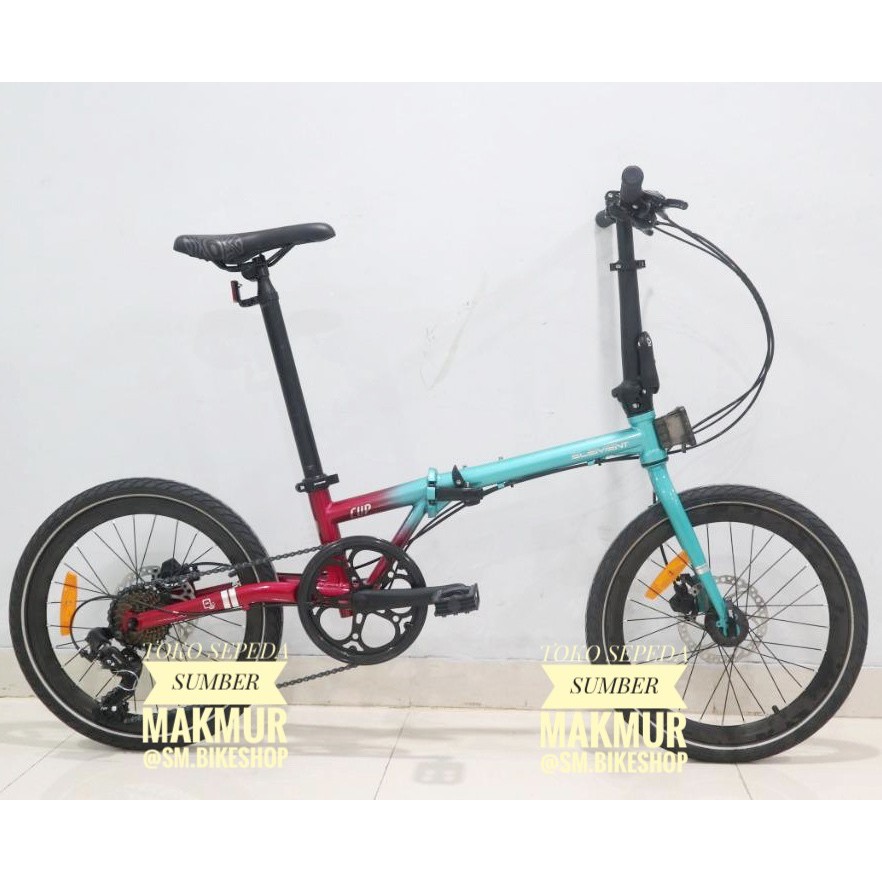 SEPEDA LIPAT ELEMENT CLIP 20 INCH CHROMOLY WARNA GREEN TOSCA-RED