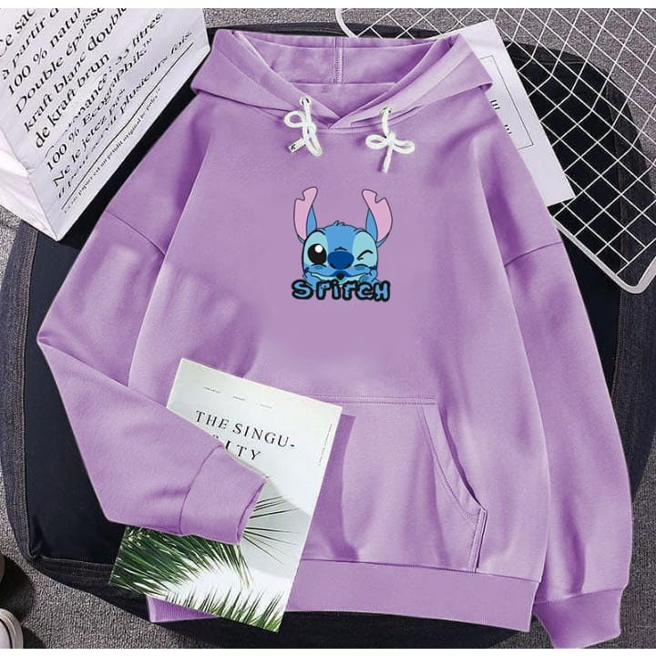 Hoodie STITCH Sweater Hoodie Motif Cartoon Koala Stitch Bahan Fleece