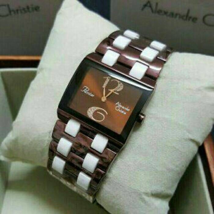 jam tangan wanita alexandre christie AC 2182LH COKLAT PUTIH