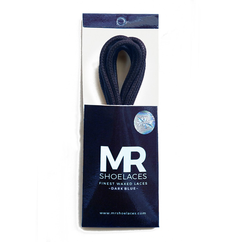 MR Shoelaces RD04 Dark Blue Biru Tua Tali Sepatu Lilin 2-3mm Bulat Round 50cm 60cm 70cm 80cm 90cm 100cm 120cm 150cm (Waxed Laces) - Premium Shoelace