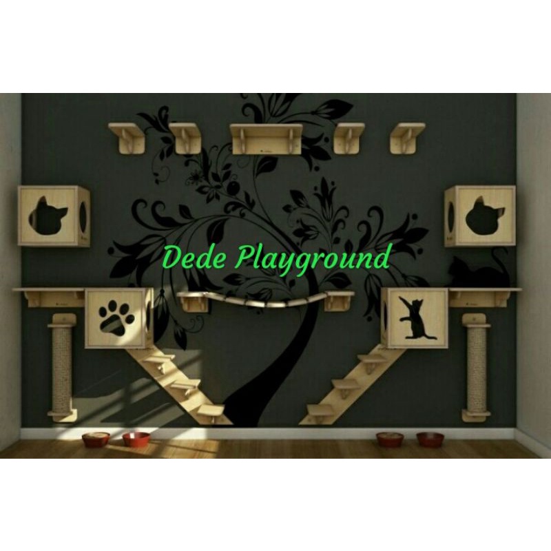kandang kucing kayu ( Playground kucing, cat tree wall )