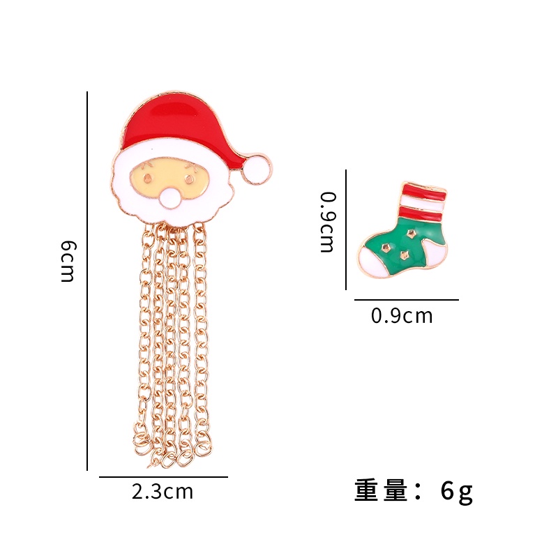 Pin Enamel Rumbai Natal Pin Enamel Lucu Santa Snowman Rumbai Rantai Bros Kerah Lapel Pin Hadiah Perhiasan Natal Untuk Teman