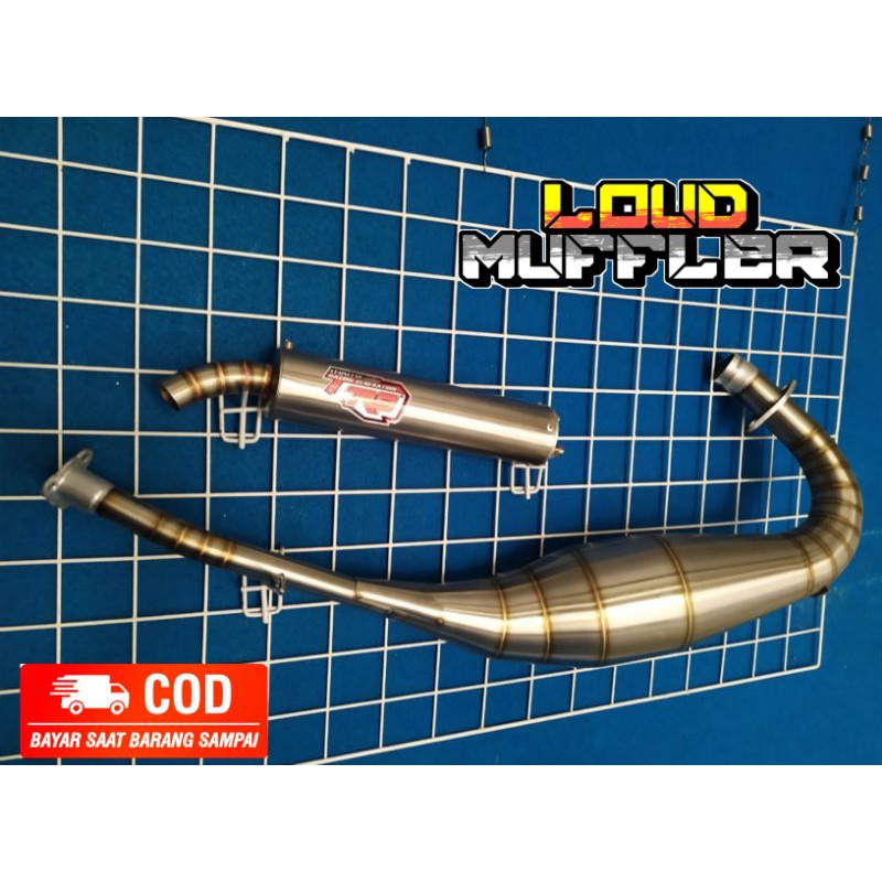 Knalpot Racing R9 Exhaust Type Non Cobra PNP Motor Ninja RR, Ninja R, Ninja SS dan RX King Bahan dar