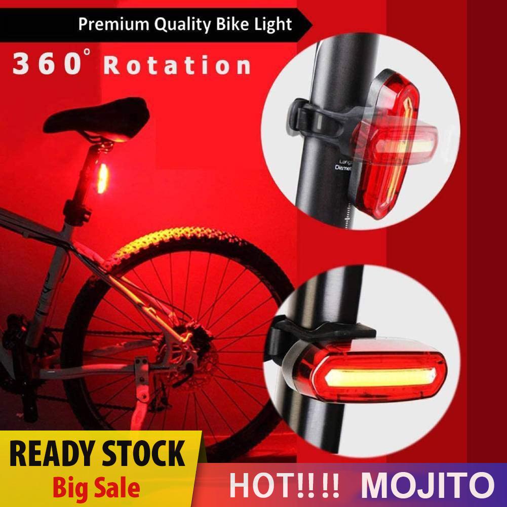 Lampu Belakang Sepeda Led Cob Dengan Charger Usb Warna Merah / Biru