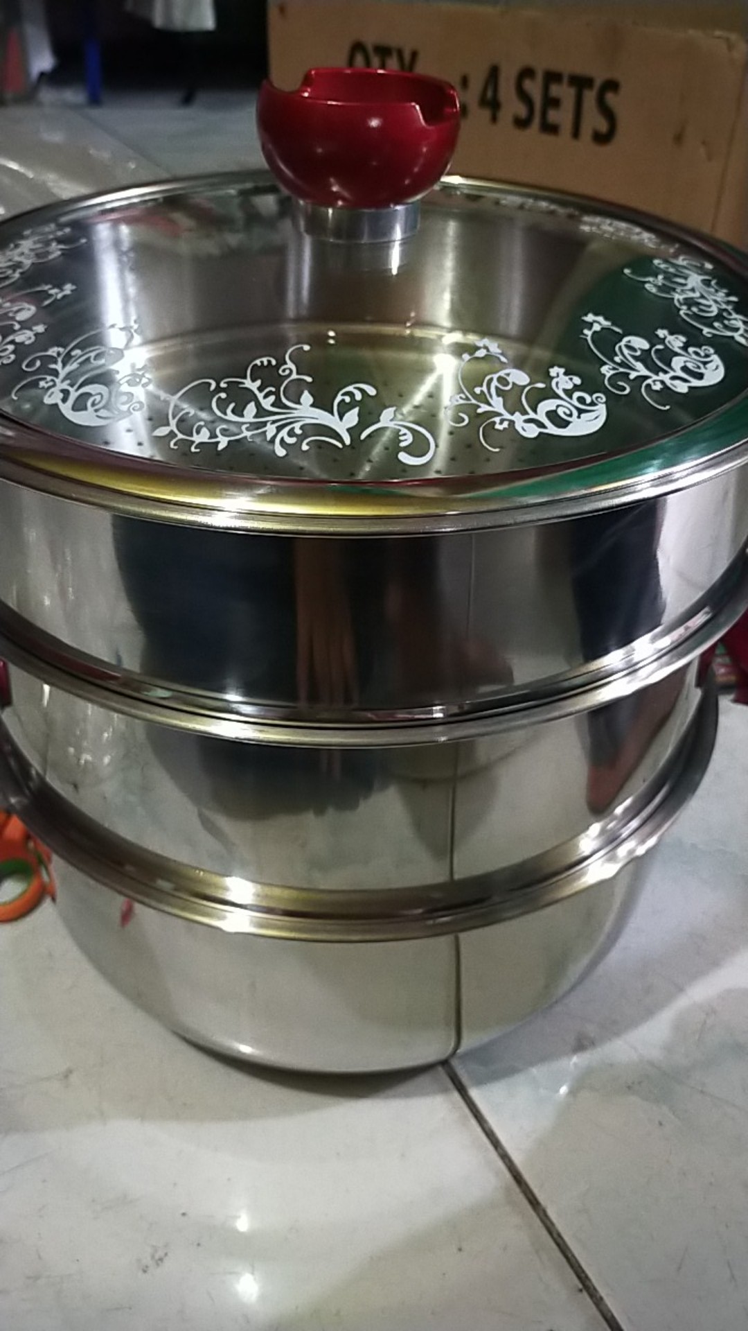 Panci Supra Super Steamer 28 Cm 3 Susun /stainless