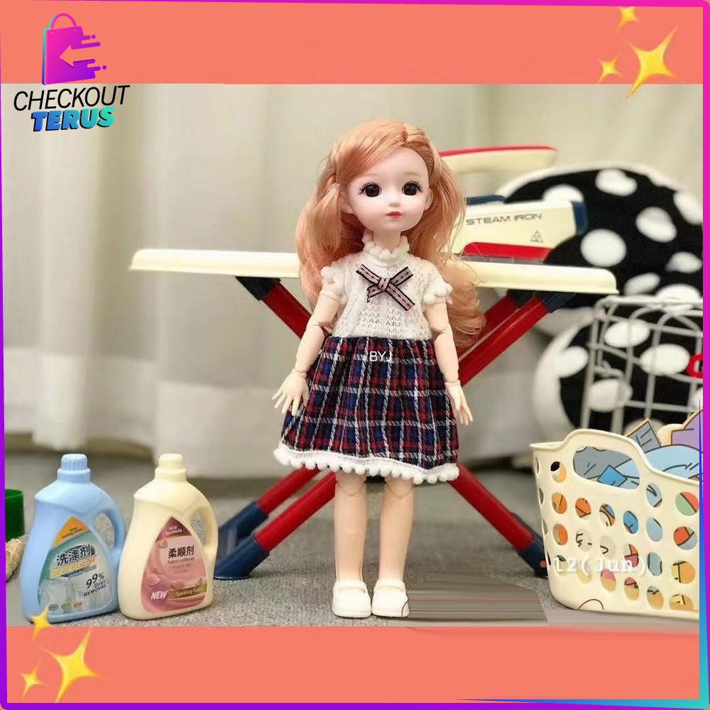 CT M187 Mainan Setrika Uap Playhouse Set Anak Perempuan Mainan Laundry dan Boneka Anak Pretend Play Kids