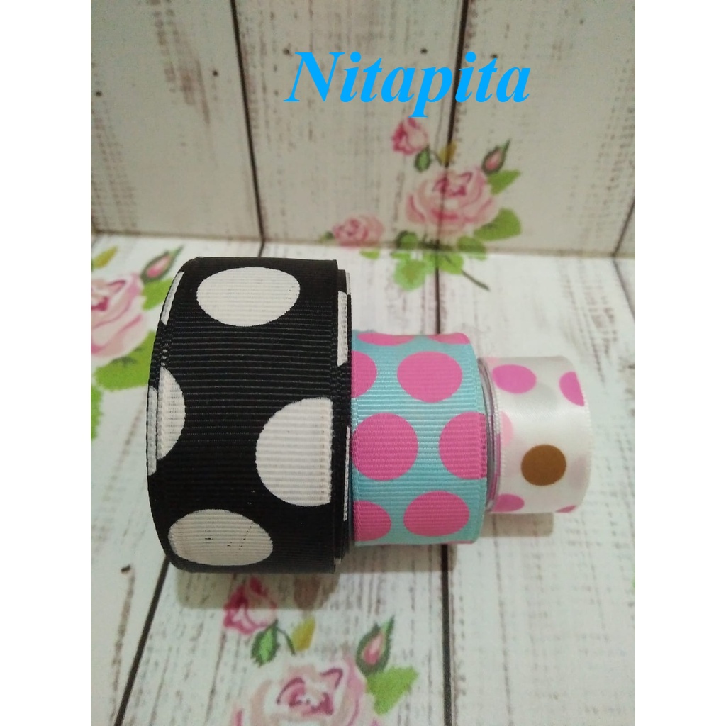 

GRANDMLATI RB37 (PER yard) PITA GROSSGRAIN POLKADOT
