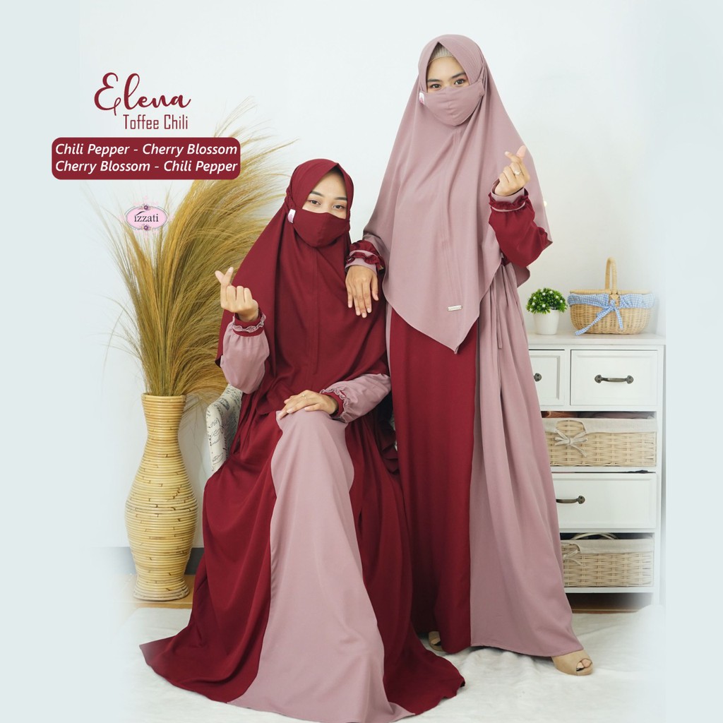 Elena Dres 1 set khimar masker by Izzati Muslimah