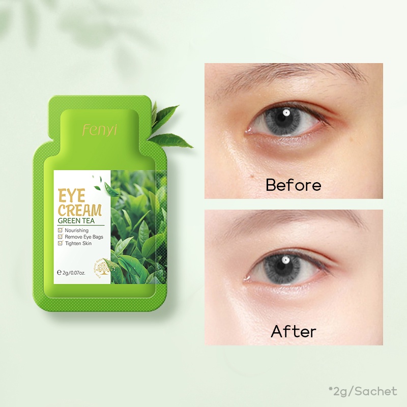 BPOM Fenyi Green Tea Eye Cream Sachet Menghilangkan Kantung Mata Mengencangkan Kulit Memperbaiki 2g