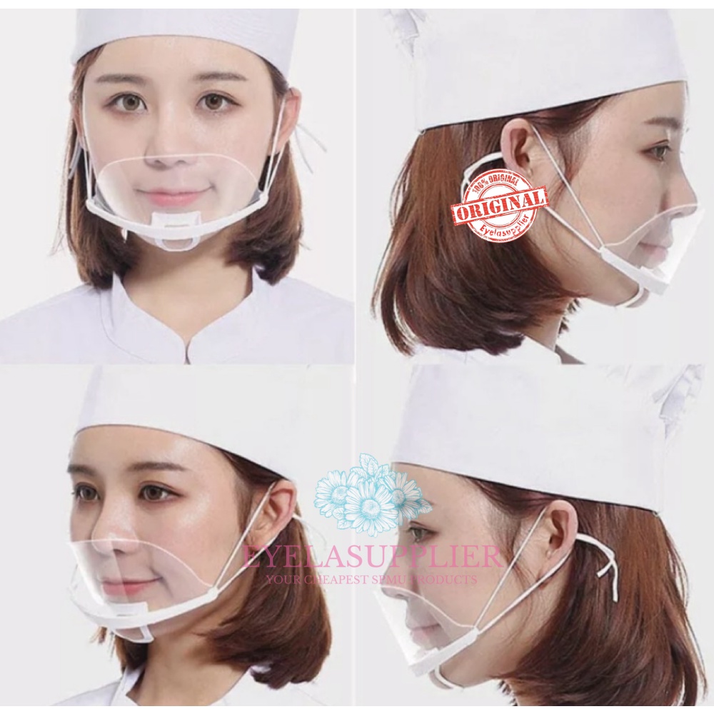 Penutup Pelindung Mulut Koki Barista Face Shield Mouth Mask Mouth Shield Transparan Corona Masker