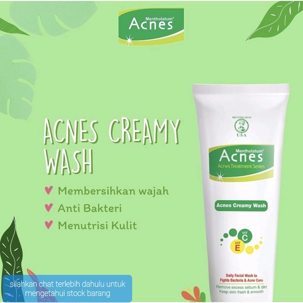 ACNES CREAMY WASH FACIAL WASH PEMBERSIH WAJAH JERAWAT 50GR DAN 100GR