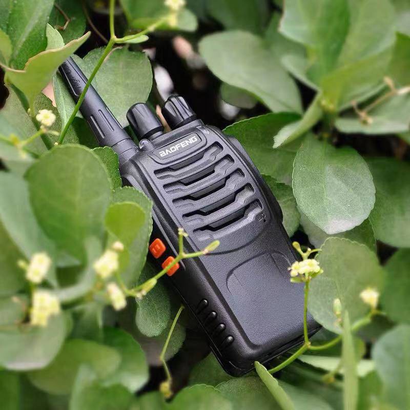 Baofeng 888S 5W 16Ch 400-470MHz Interphone Radio Dua Arah Walkie Talkie (Hitam) Set 2 atau 1