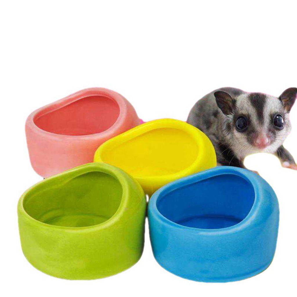 REBUY Rebuy Hamster Bowl Gerbil Chinchilla Anti Embun Makanan Keramik Mengunyah Peminum Air Hewan Peliharaan Kecil