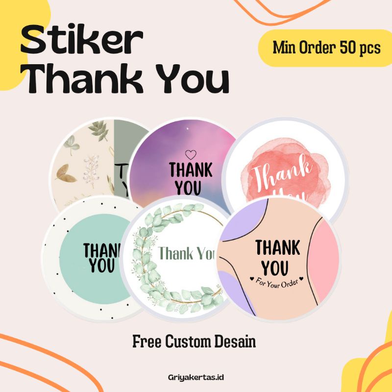 

Stiker Thanks you/Cetak Stiker Thanks you cromo/Stiker label olshop murah