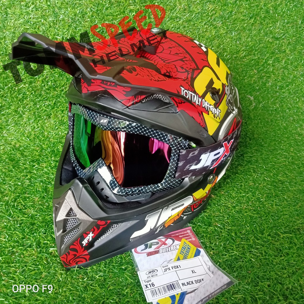 helm cross jpx x16 merah doff original 100%