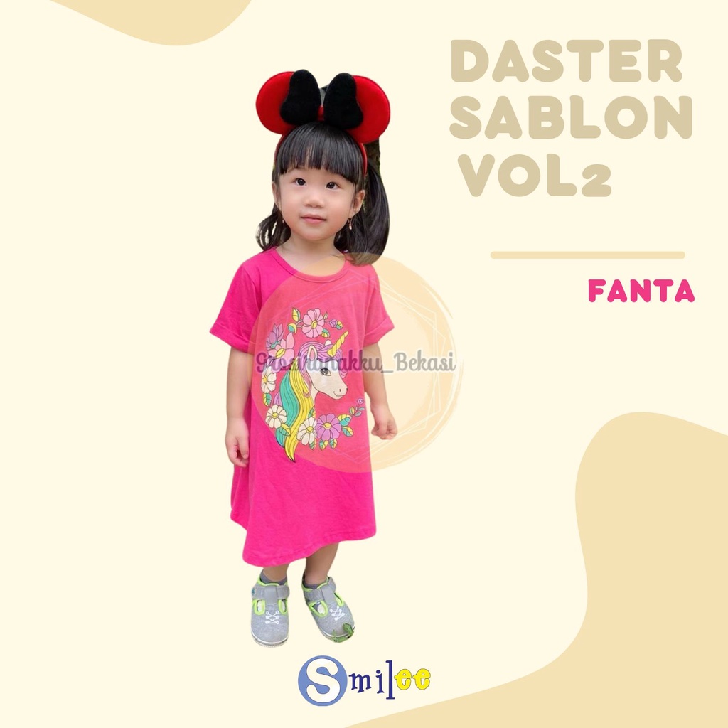 Daster Anak Smile Sablon Vol 2 Motif Fanta Pegasus size 1-5Thn