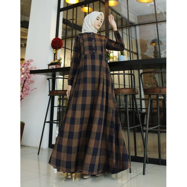 DRESS  GAMIS FLANEL / PAKAIAN MUSLIM WANITA / Gamis  Premium Import original /Gamis syar'i Import Ga